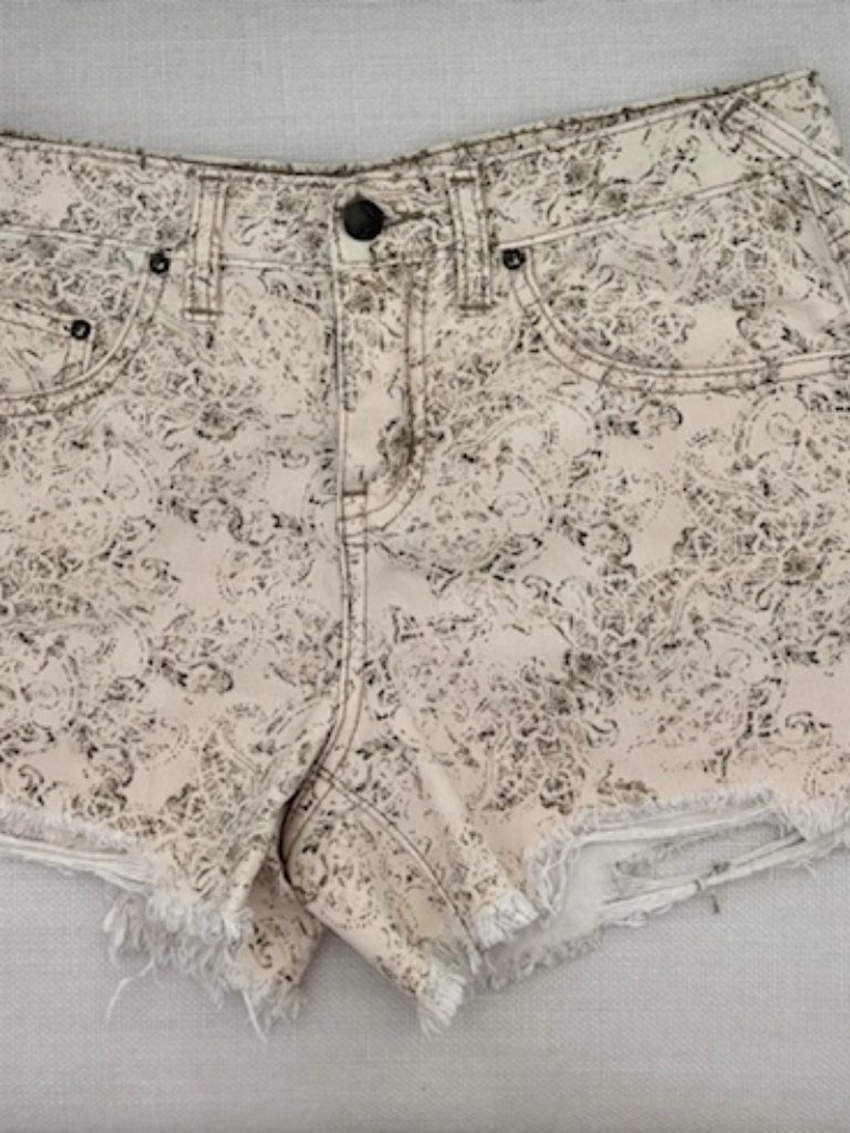 Free People Vintage Floral Print - Ivory And Green - Size 26